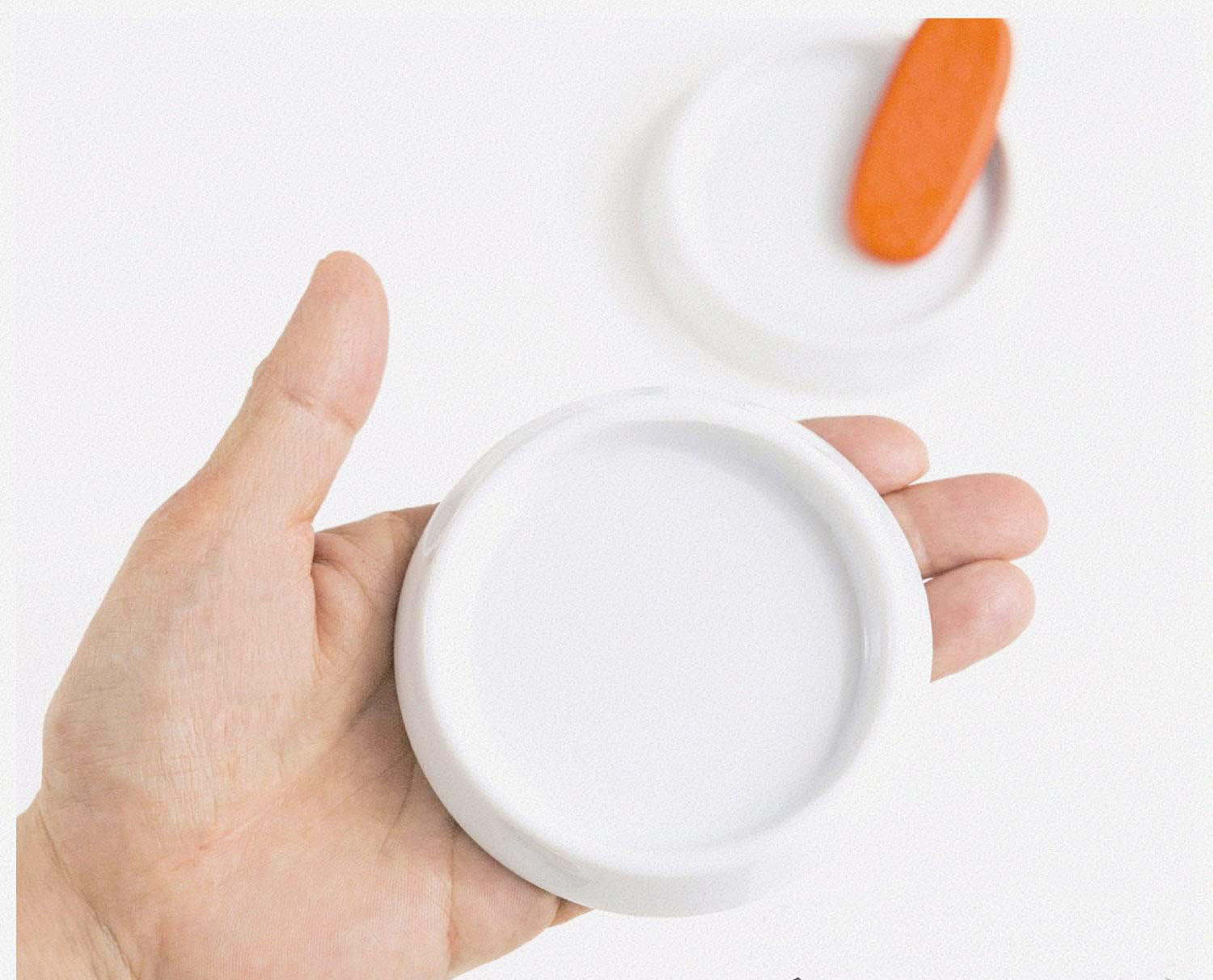 Ceramic Round White Inkstone ( 白陶円硯 )