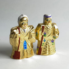 Kin Takasago ( Ink stick dolls in gold leaf 金高砂 )  Kobaien sumi ink stick